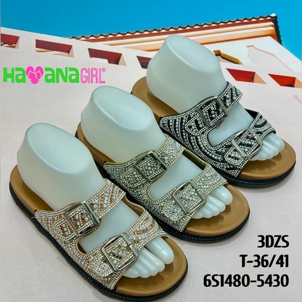 Sandalia Casual para Dama con Piedras Decorativas 