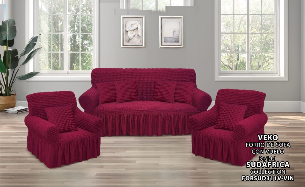Forros para Muebles Rojo Vino y Fundas