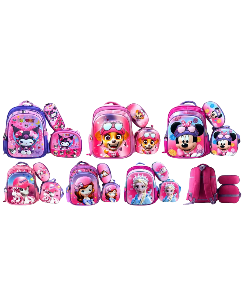 Set Escolar 3 en 1 Personajes Infantiles