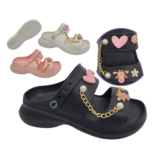 [6085-10] Sandalias Decoradas con Cadena y Charms