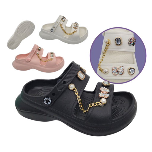 [6085-11(AC)] Sandalias Decoradas con Cadenas