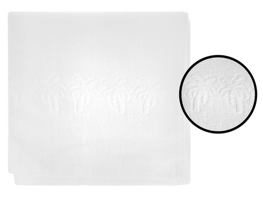 [708-1446682] Toalla Blanca Hotelera con Diseño de Palmas
