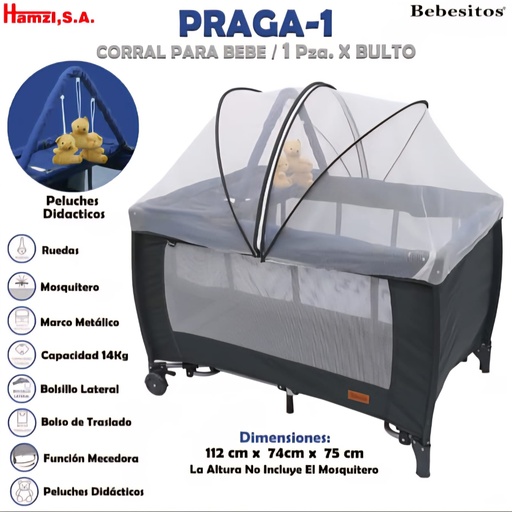 [PRAGA-1] Corral para Bebe con Mosquitero