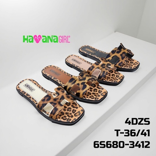 [6S680-3412] Sandalia Casual para Dama Animal Print
