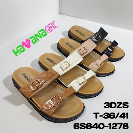 [6S840-1278] Sandalia Casual para Dama Hebillas Sencilla