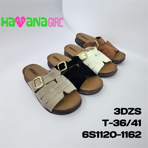 [6S1120-1162] Sandalia Anatomica Doble Hebilla- Estilo Europeo