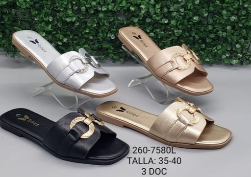 [260-7580L] Sandalias Planas con Aros