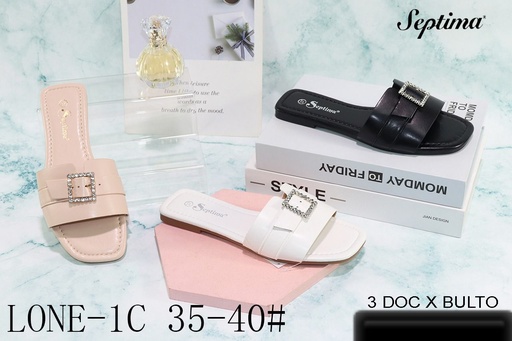 [LONE-1C] Sandalia Chic Hebilla Brillante