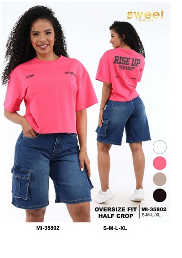 [MI-35802] Camiseta Crop Motivacion