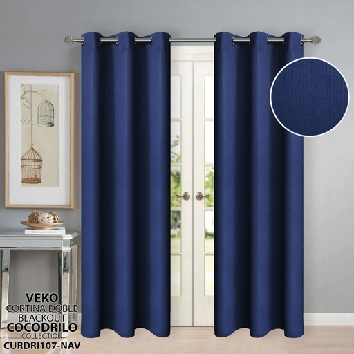 [CURDRI107NAV] Cortina Doble Blackout Azul Marino