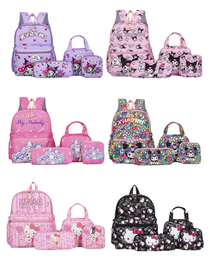 [G-504] Conjunto Escolar de Personajes 4 Piezas 