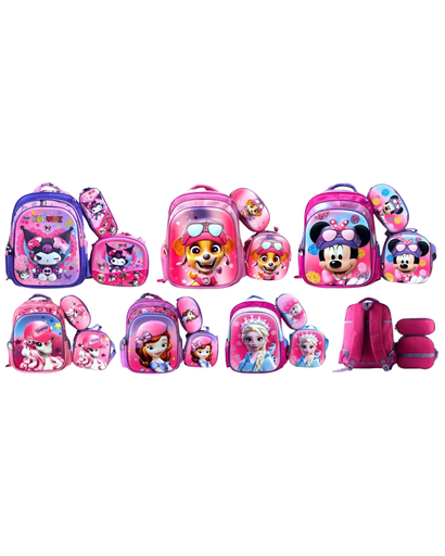 [G-617] Set Escolar 3 en 1 Personajes Infantiles